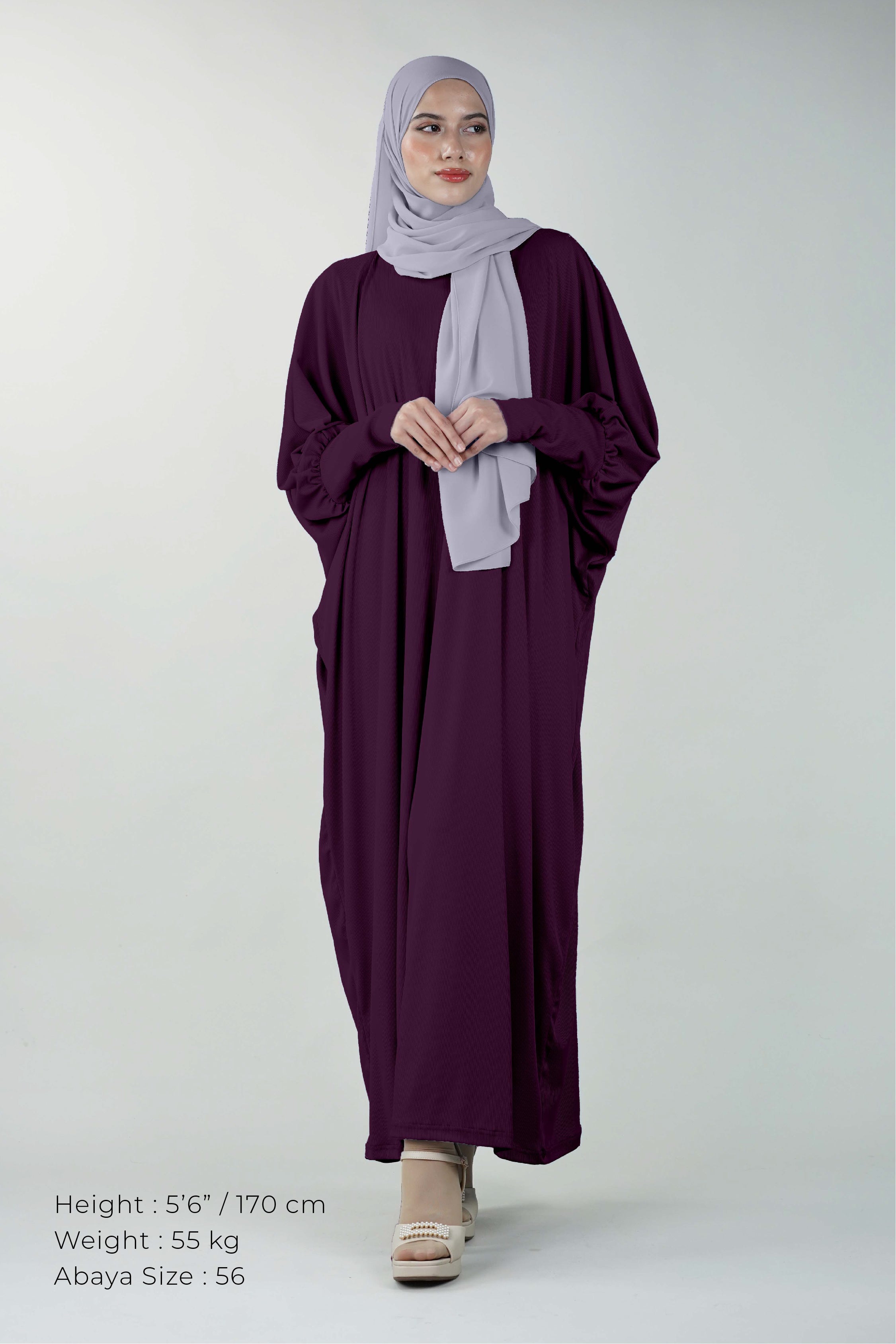 Non-Iron Basic Comfy Abaya Purple