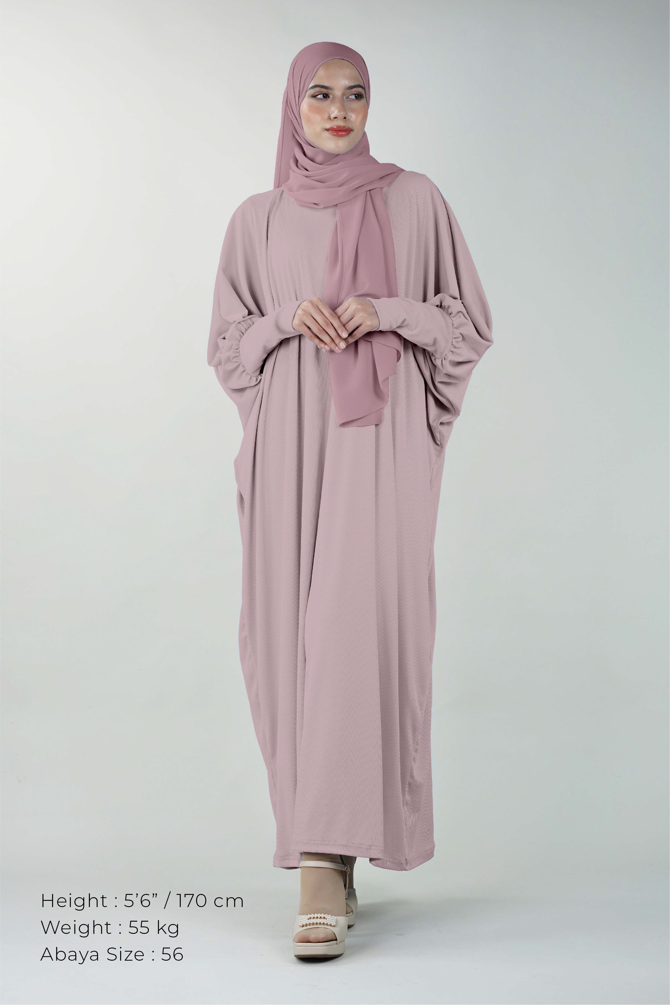 Non-Iron Basic Comfy Abaya Pink