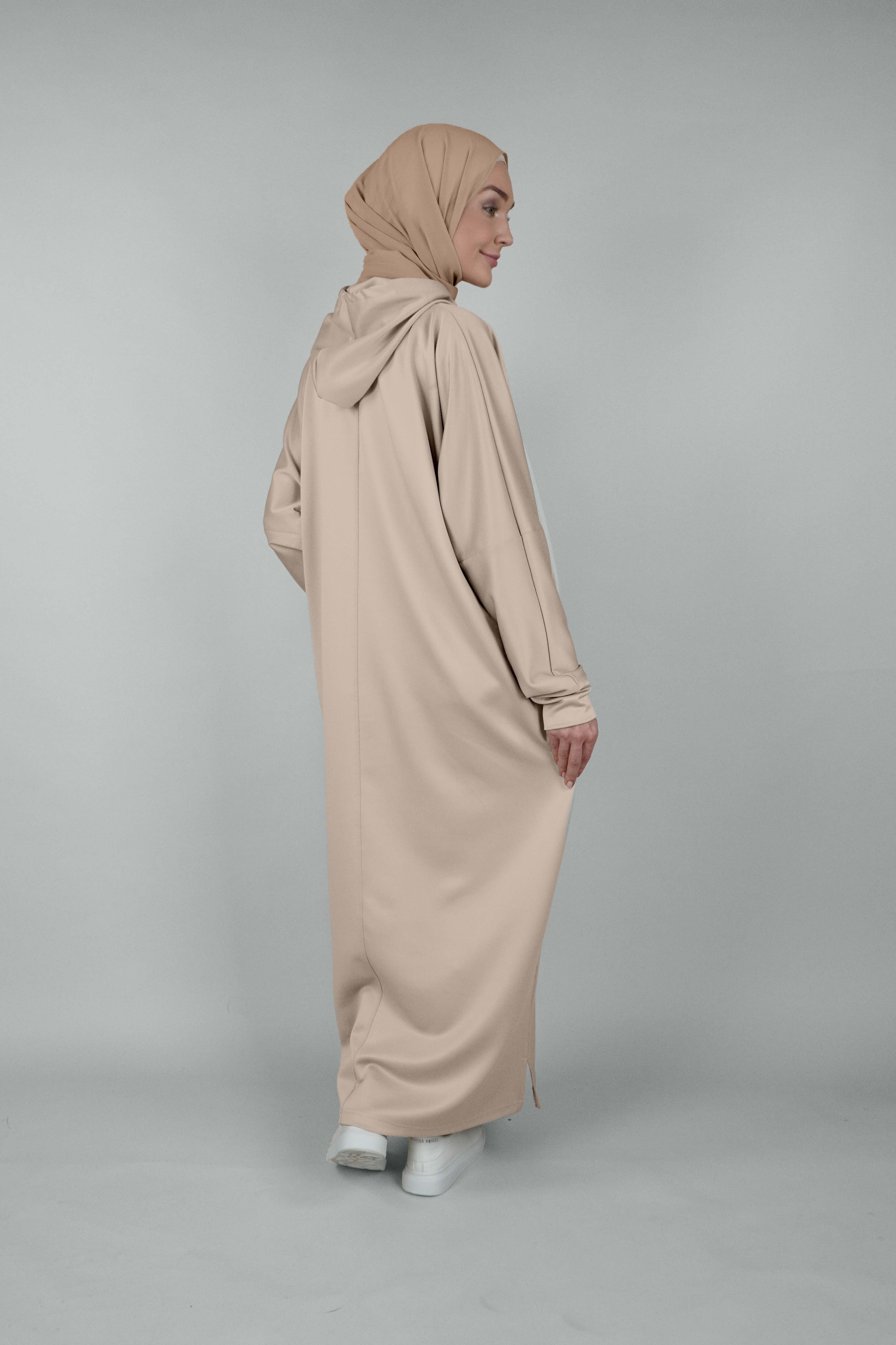 Non Iron Hoodie Dress Cosmic Latte