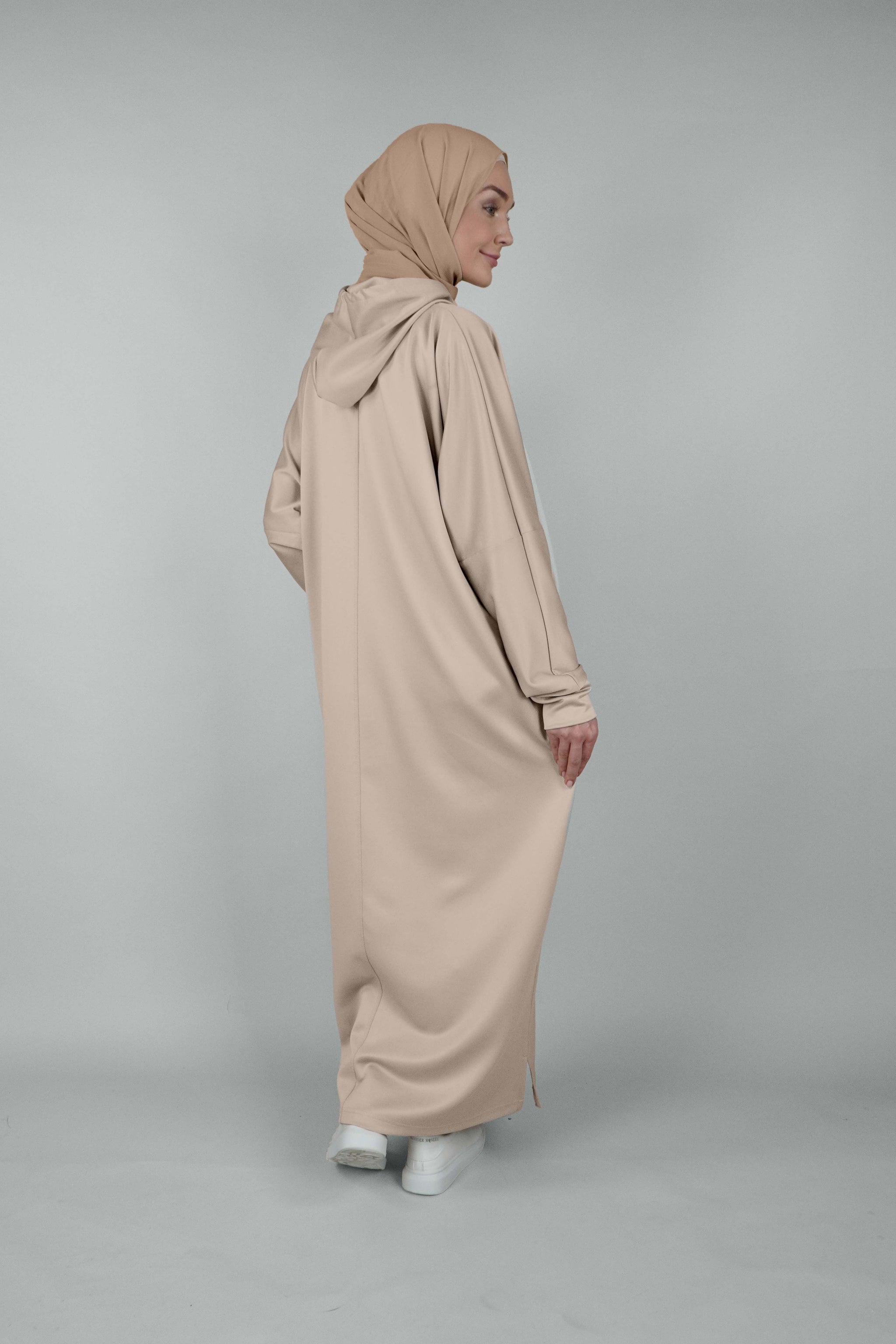 Non Iron Hoodie Dress Cosmic Latte