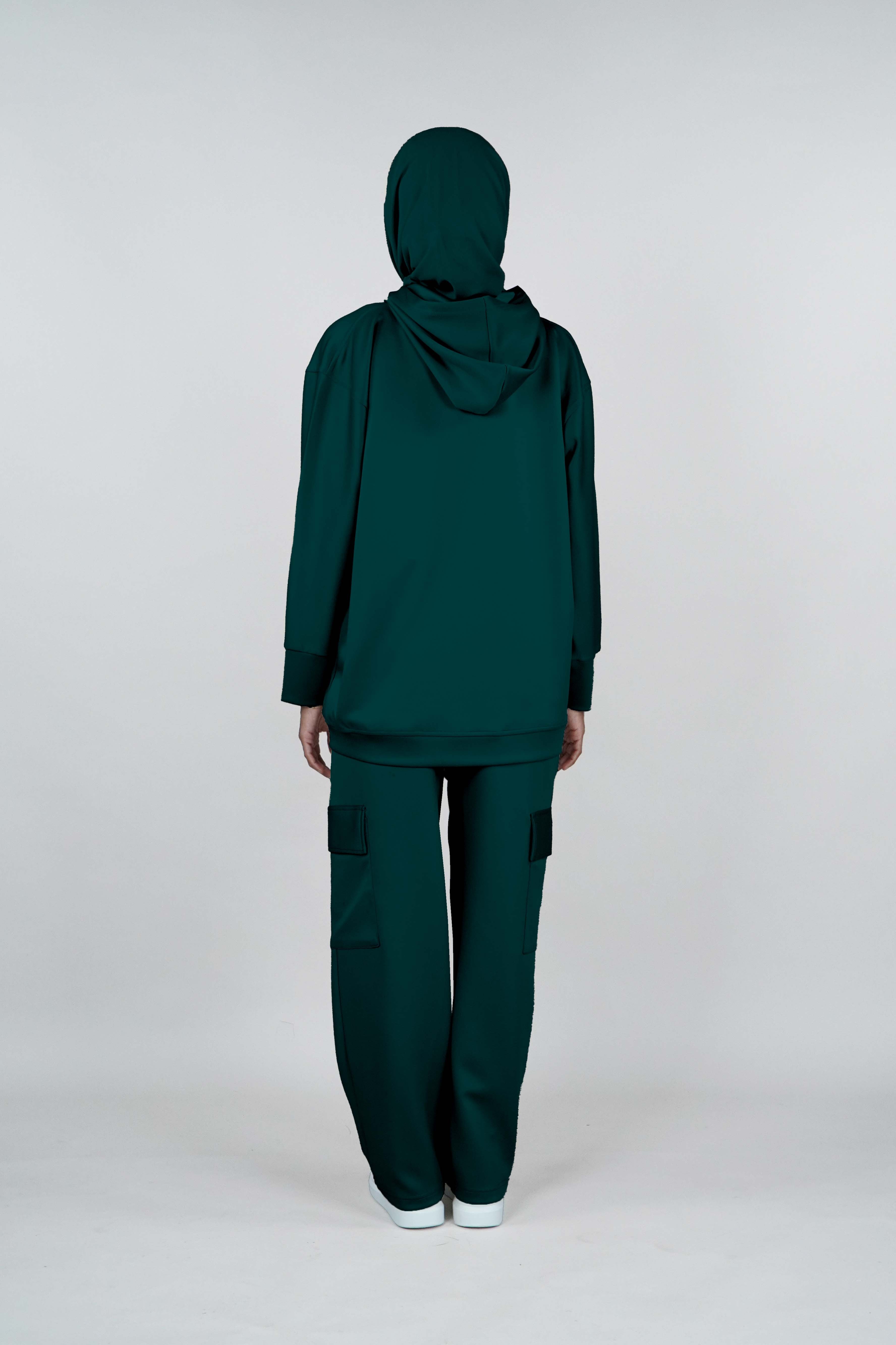 Non Iron Hoodie Suit Teal Green