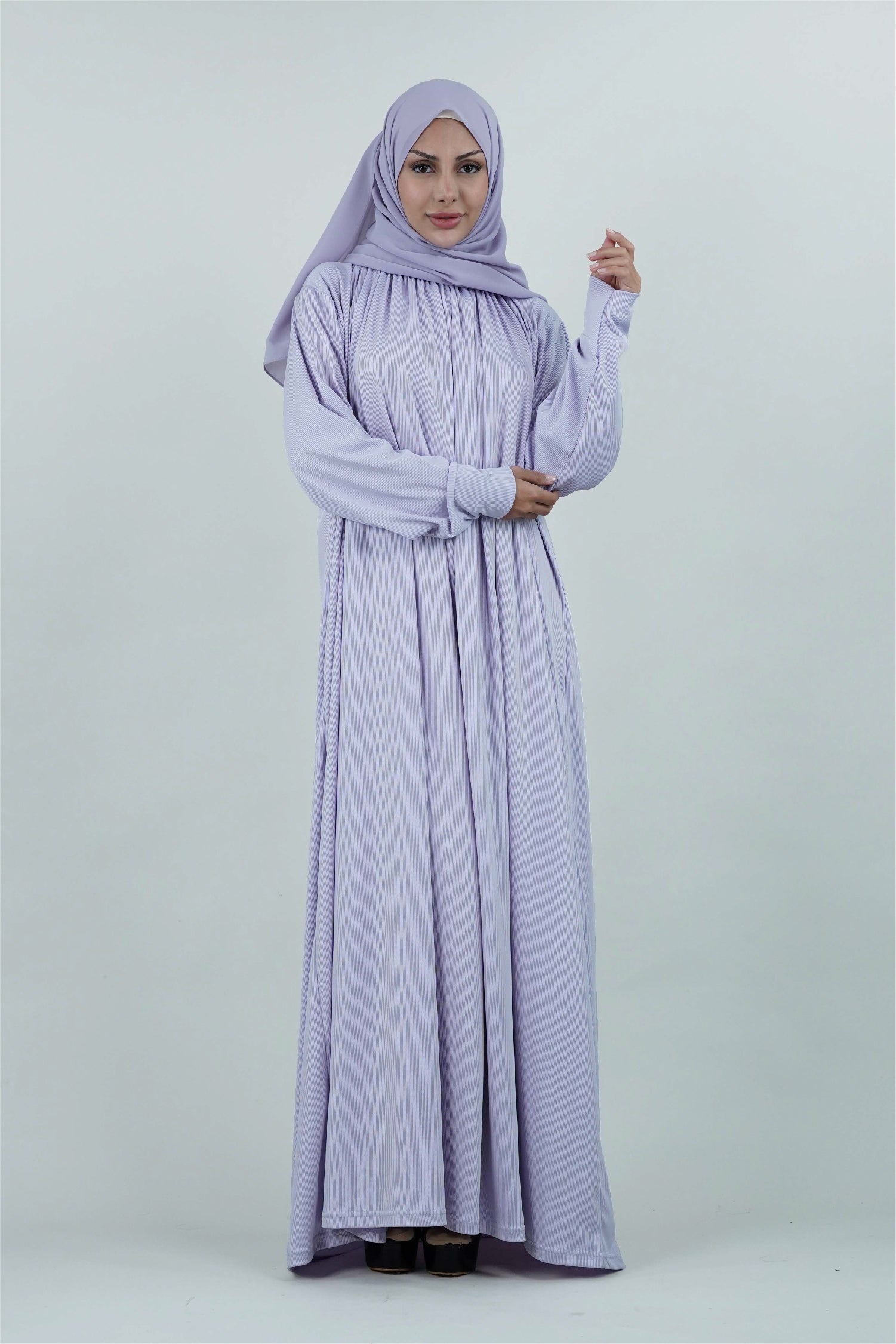 Non-Iron Essentials Abaya Lilac Purple