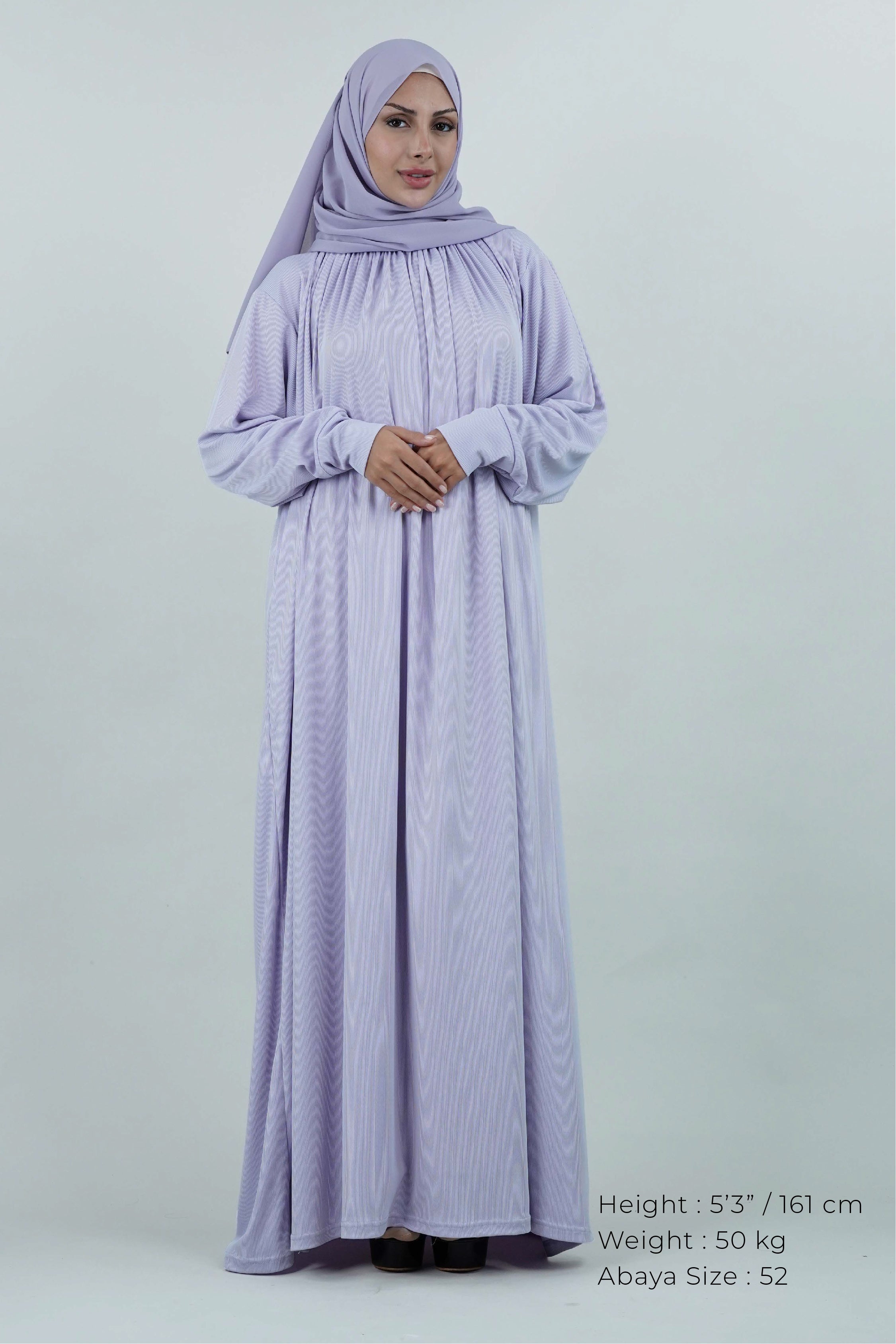 Non-Iron Essentials Abaya Lilac Purple