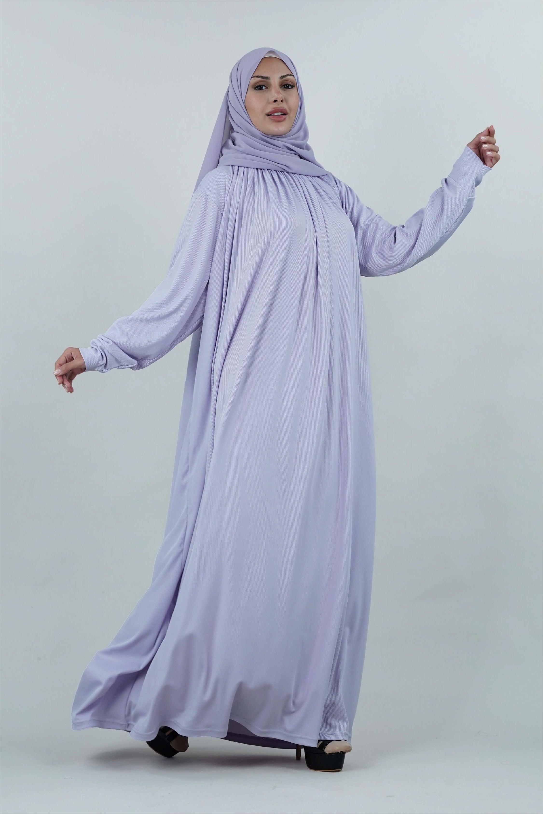 Non-Iron Essentials Abaya Lilac Purple