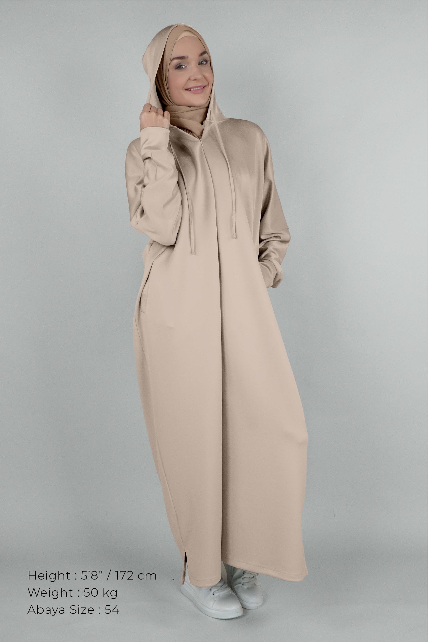 Non Iron Hoodie Dress Cosmic Latte