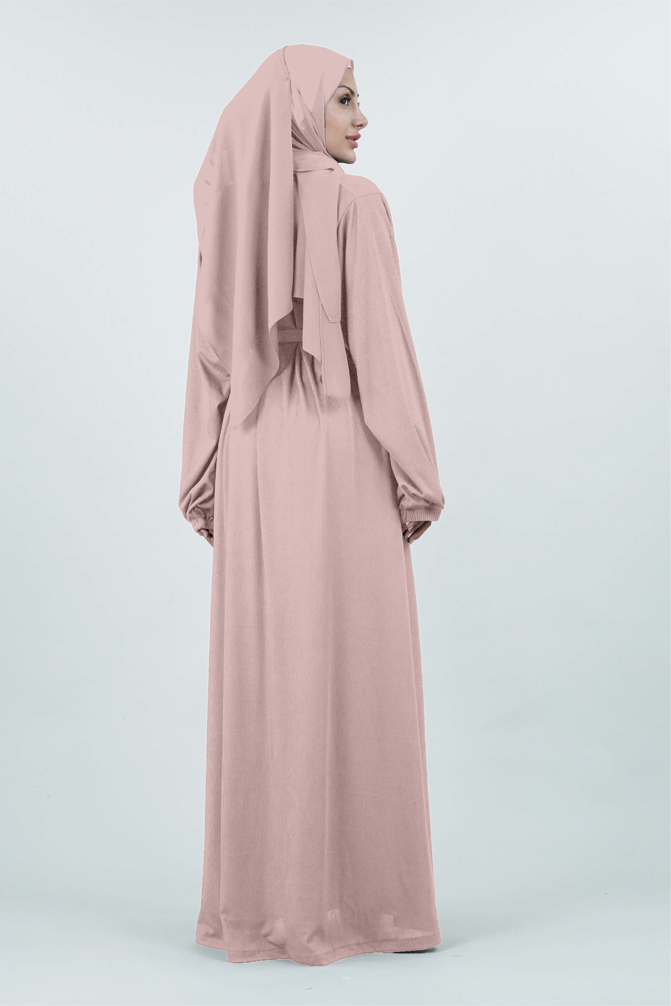 Non-Iron Open Abaya Latte Brown