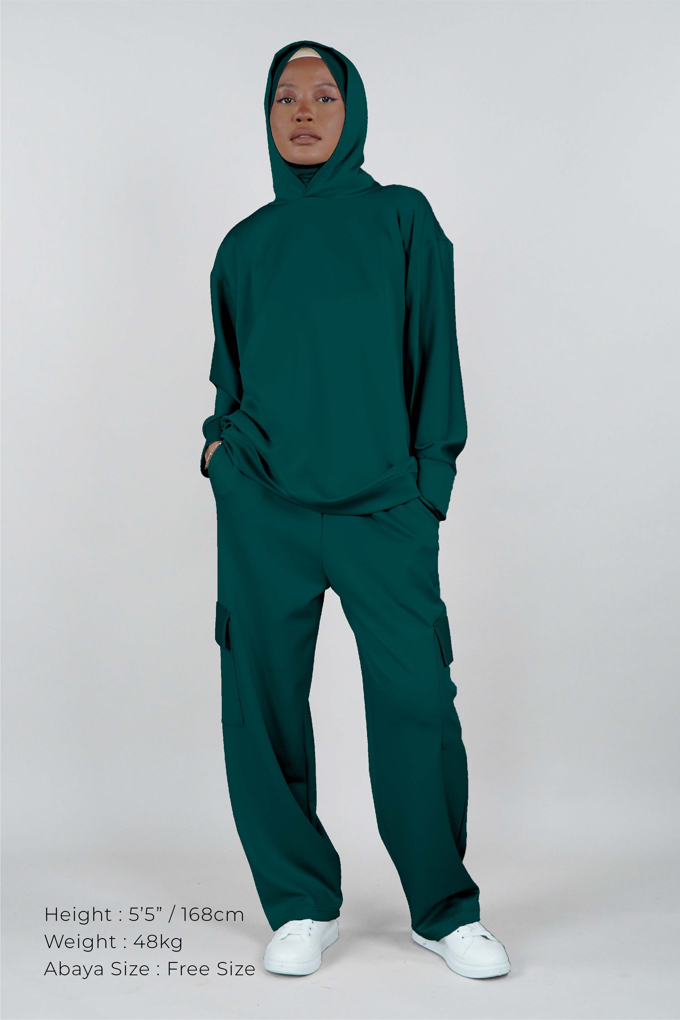 Non Iron Hoodie Suit Teal Green