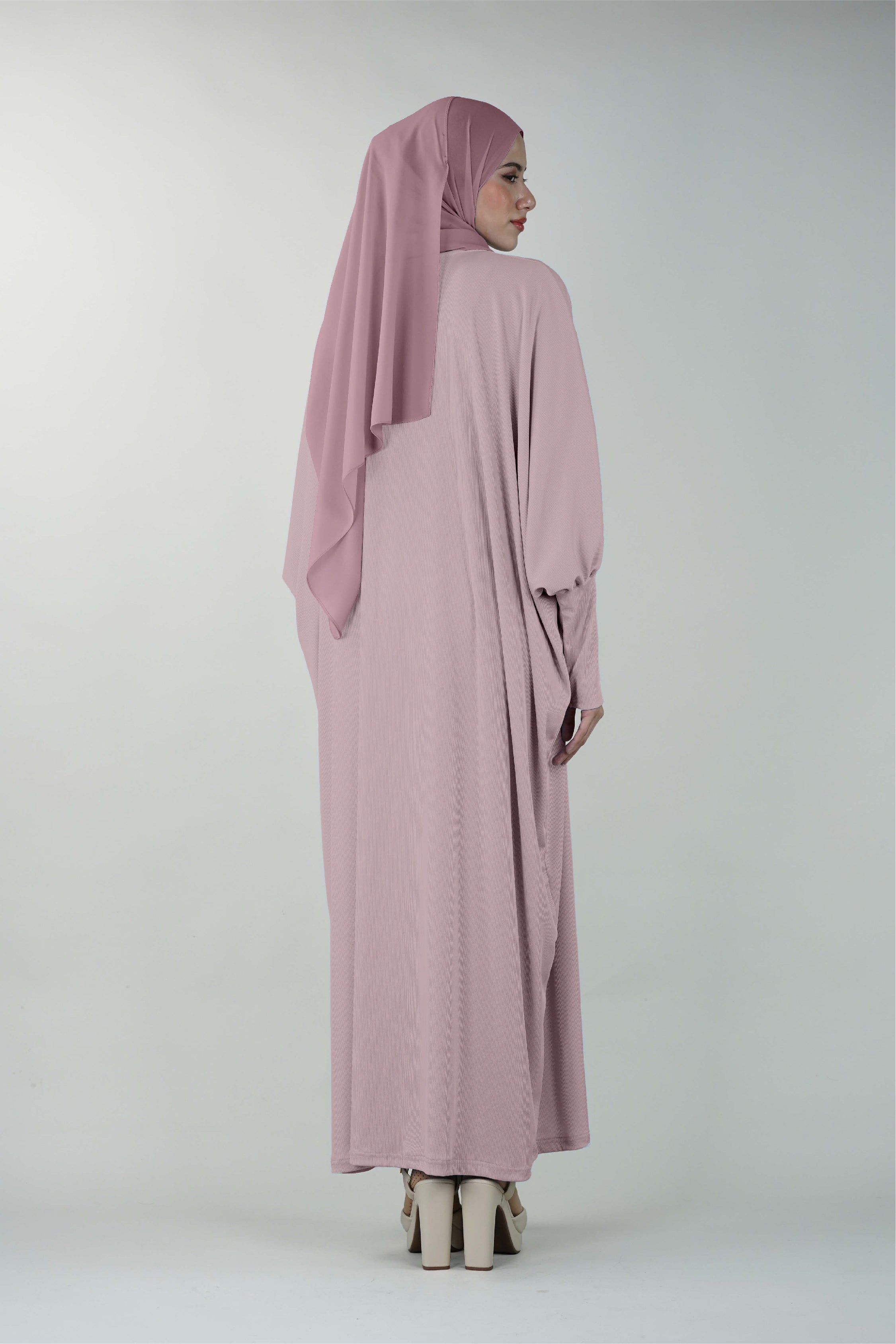 Non-Iron Basic Comfy Abaya Pink