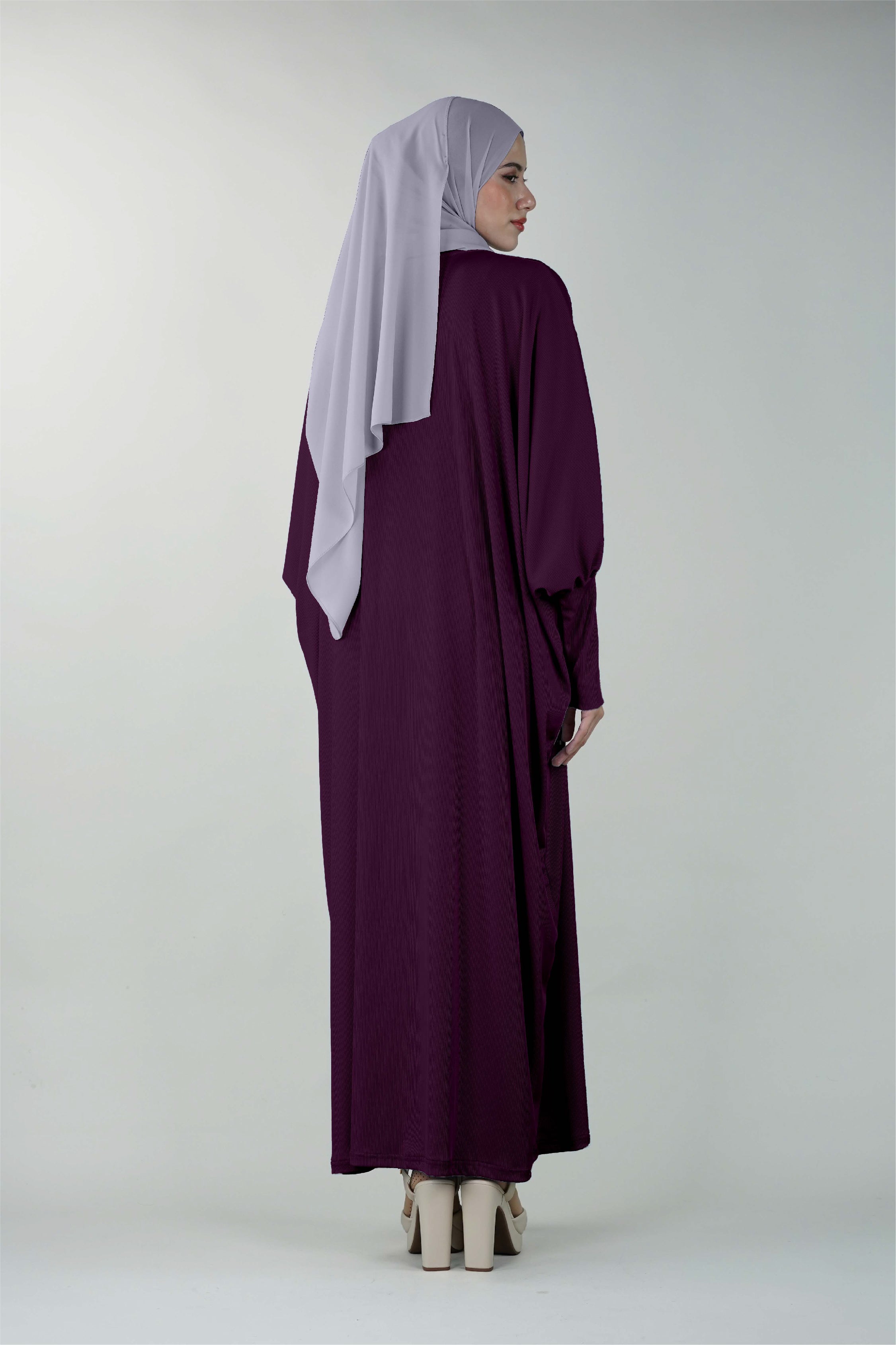 Non-Iron Basic Comfy Abaya Purple